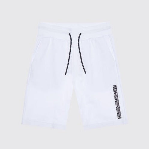 Antony Morato White Sweat Shorts with Black rubberised logo