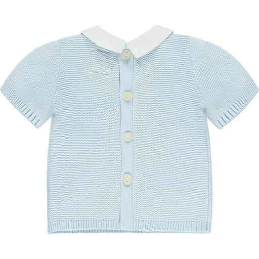 Emile et Rose Baby Boy's Pale Blue Knitted Top & Shorts