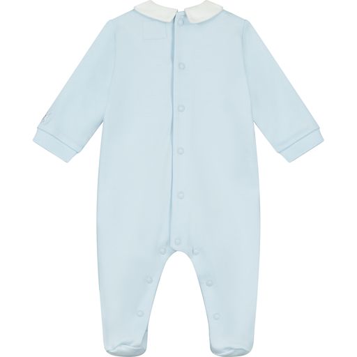 Emile et Rose Baby Boy's Pale Blue Embroidered Babygrow
