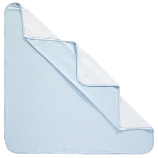 Emile et Rose Baby Boy's White & Pale Blue Blanket