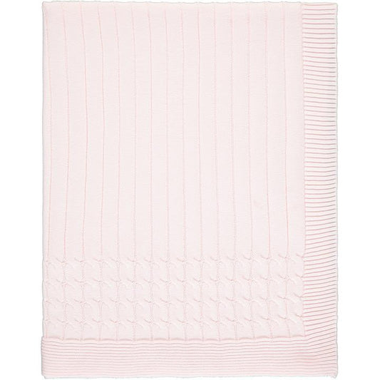 Emile et Rose Baby Girl's Pale Pink Cable Knitted Blanket