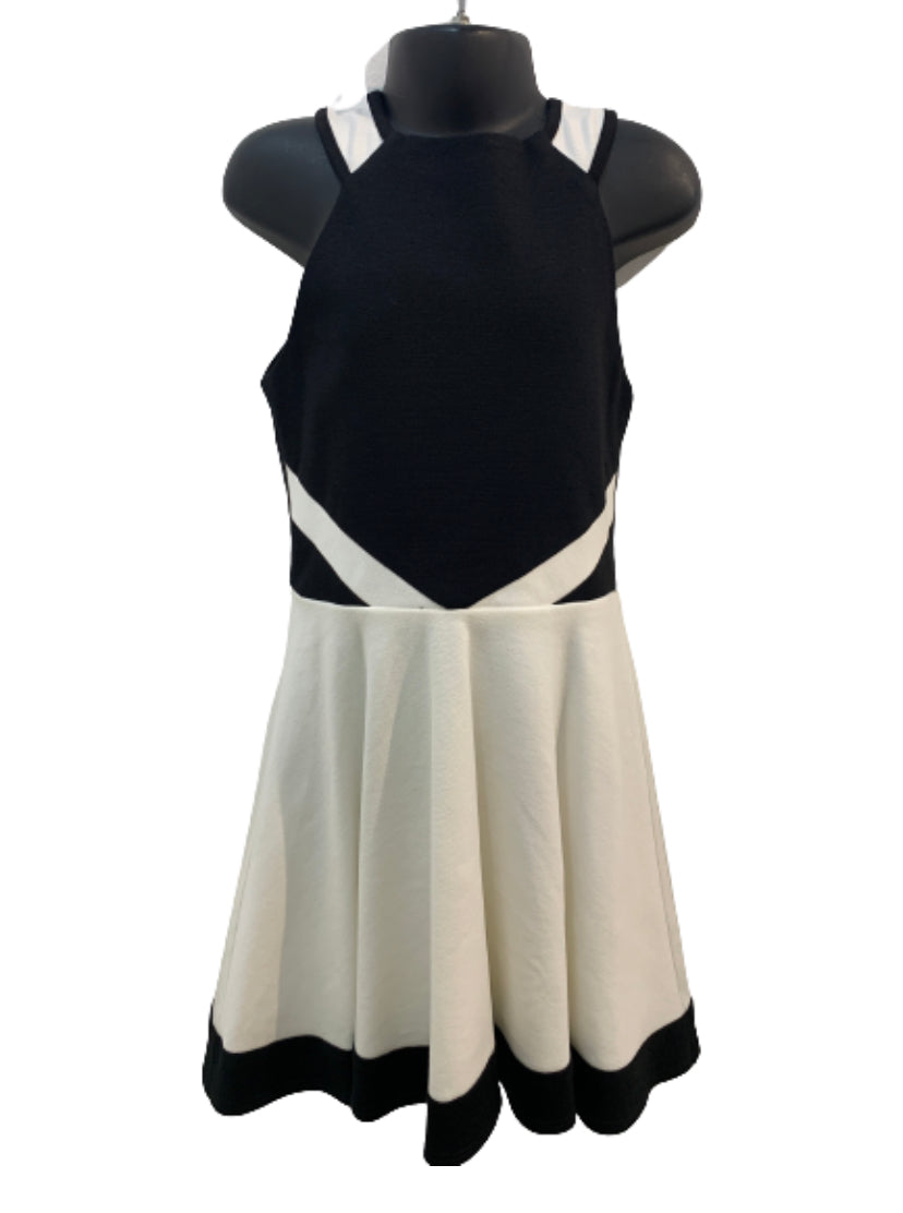 Sally Miller Girl's Black & Ivory Fit and Flare Dress